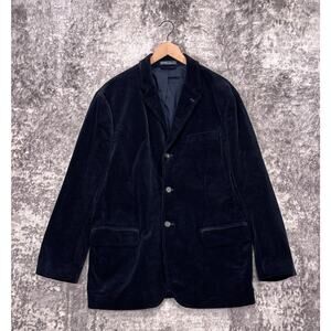New Polo Ralph Lauren Jacket Large Mens Vintage Navy Blue Corduroy Blazer